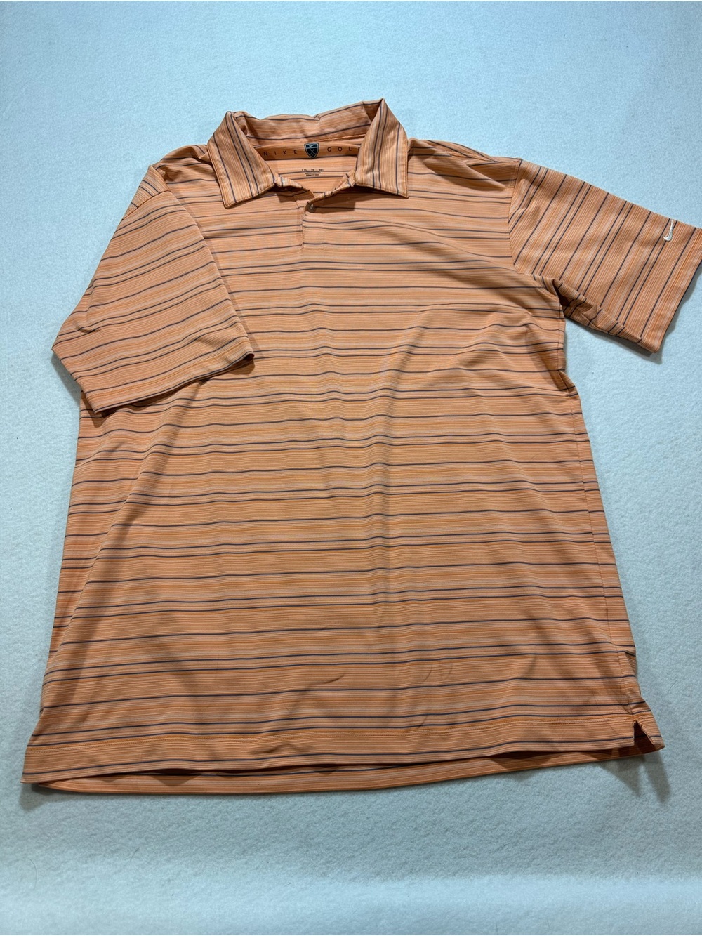 Nike Orange Striped Golf Polo